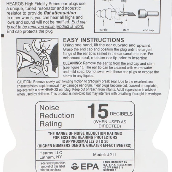 NWT HEAROS High Fidelity Ear Plugs Noise Canceling   Plus Case - Picture 6 of 8